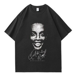 巴西名宿小罗Ronaldinho罗纳尔迪尼奥T恤男短袖2025新款纯棉半袖