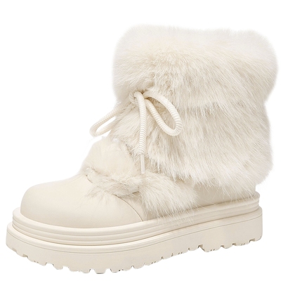 达芙妮毛毛雪地靴女款冬季