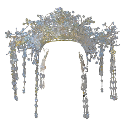 尹霞仙美水晶全冠新娘秀禾头饰