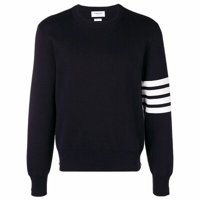 男士四条纹针织毛衣套头衫