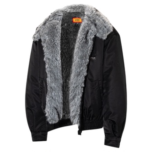 AFGK25FW美式仿貂毛冬季立领座山雕夹克棉服加绒加厚外套男女棉袄