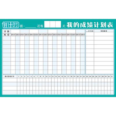 成绩记录表可擦磁性作息计划表