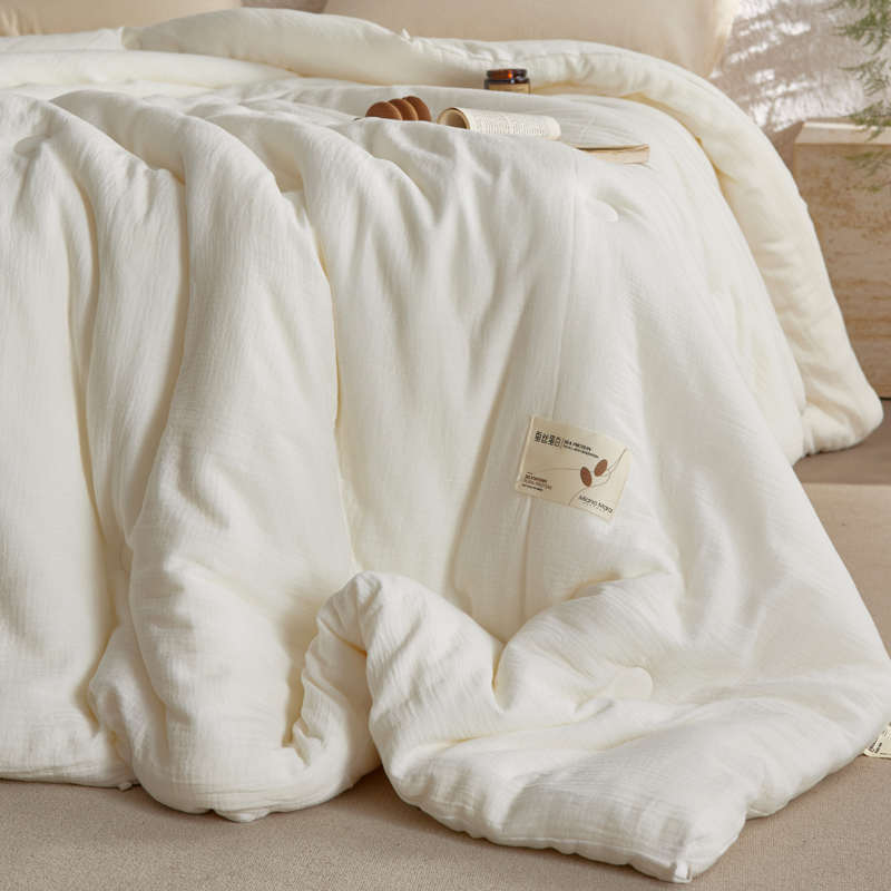 蚕丝蛋白~A类全棉双层纱春秋被纯棉秋冬保暖加厚冬被夏被被子被芯