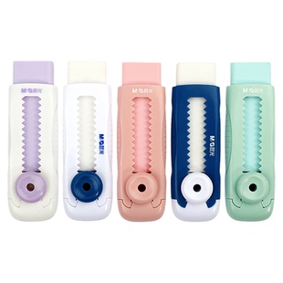 晨光橡皮擦小学生专用无屑干净儿童毒皮擦的超干净4b美术可擦开学必备文具一年级学习用品推拉白色推动粉色