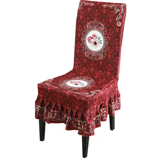 2025加厚餐桌椅子套罩弹力通用坐垫靠背家用中式实老式红木板凳座
