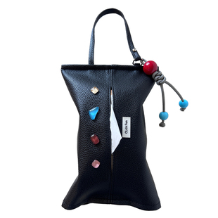 click家居宝石皮革纸巾收纳袋抽纸袋可悬挂车载家用床头高品质