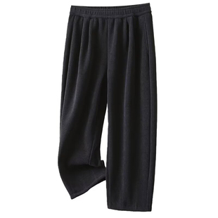 灯芯绒哈伦萝卜裤女秋冬加绒加厚大码胖mm九分高腰直筒保暖休闲裤