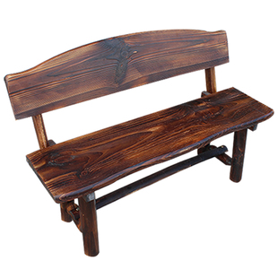 户外公园椅子防腐木长椅凳子室外露天庭院靠背休闲长条木椅园林椅