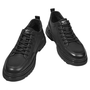 七匹狼低帮男士靴子2025秋季新款高级感增高马丁靴全黑工装鞋W