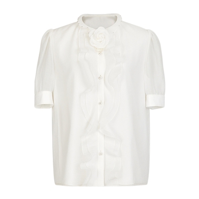 朗姿/MOJO AVENUE莫佐清新浪漫欧根纱休闲衬衫2025年新款温