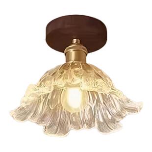 复古中古风花瓣玻璃吸顶灯玄关过道灯走廊光影氛围灯阳台灯小夜灯