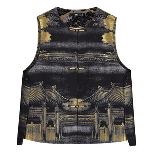 中国丝绸隆鹊【上久楷 汉宫秋月】宋锦新中式时尚国风新款马甲女