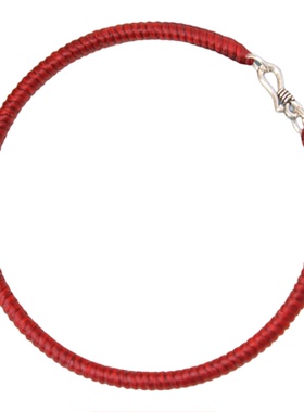 本命年红绳手链S925银问号扣