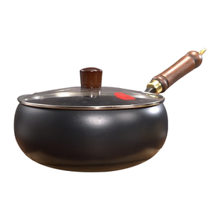 【三次开锅发货】古法大肚锅正宗章丘家用铁锅不粘锅平底炒锅加厚