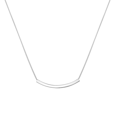 925纯银微笑项链女ins轻奢小众设计感简约冷淡风爆款锁骨链毛衣链