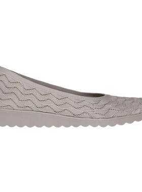 Skechers/斯凯奇女鞋一脚蹬休闲鞋坡跟针织波浪春夏透气妈妈鞋轻
