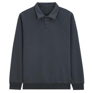 MindBridge2026年春美式休闲半开襟Polo领上衣男士落肩袖宽松卫衣