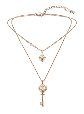 MASW麻秀复古浮雕钥匙叠戴项链