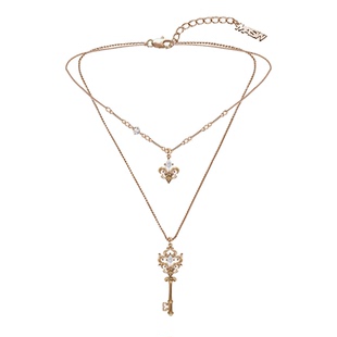 MASW麻秀原创设计怀旧系列复古浮雕爱锁芯项链小众轻奢钥匙锁骨链