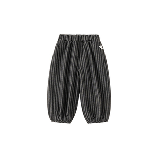 INSbobo童装男童加绒裤子冬季新款儿童长裤男孩条纹加厚休闲裤冬