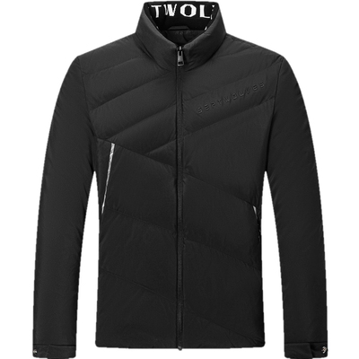 七匹狼男士短款立领羽绒服