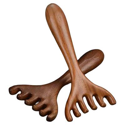 头部按摩爪檀木鹿角梳头皮经络梳