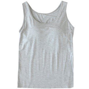 莫代尔带胸垫吊带背心女罩杯文胸一体式运动瑜伽打底外穿夏季薄款