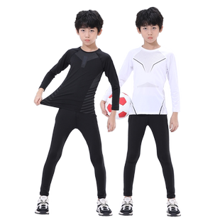 儿童篮球紧身衣训练服套装男童女童秋冬足球羽毛球运动速干打底衣