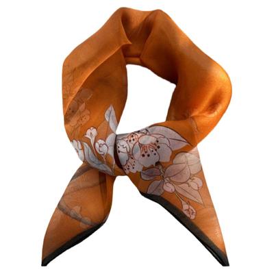 丝巾100%真丝小方巾100%桑蚕丝