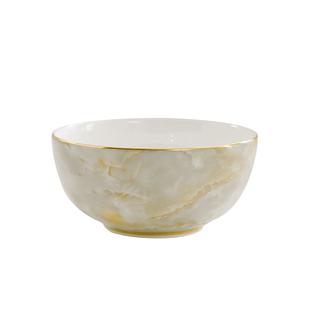 家用4英寸骨瓷澳碗口汤碗描金小碗米饭碗轻奢4.5英寸吃饭碗套装