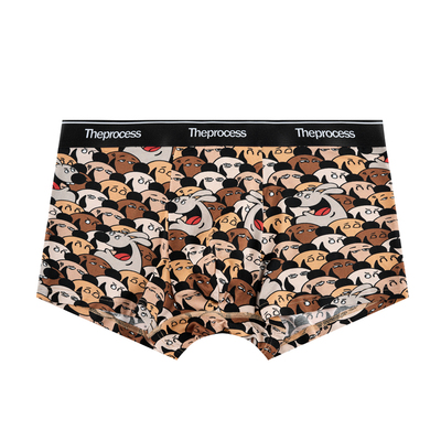 TP秋冬美拉德新款内裤男卡通印花平角裤头莫代尔弹力透气底裤盒装