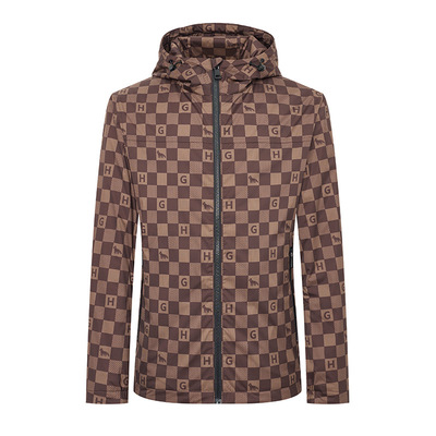 亨利格兰冬季复古休闲男连帽棉服