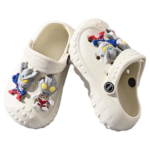 儿童洞洞鞋男童拖鞋夏季卡通室内防滑家居软底包头宝宝男孩凉拖鞋