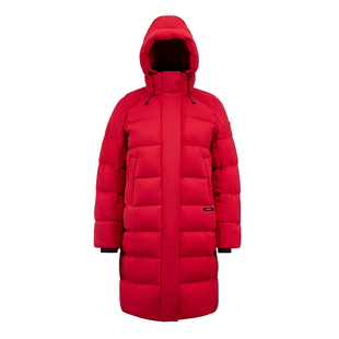 君羽800蓬白鹅绒羽绒服女中长款冬季加厚保暖时尚连帽女鹅绒服316