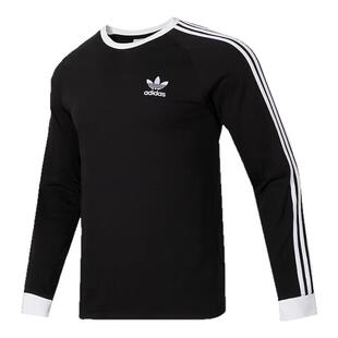 阿迪达斯三叶草男装新款休闲圆领长袖T恤舒适运动套头上衣IA4877