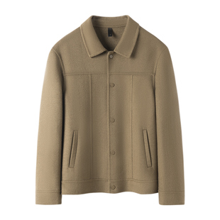 100%羊毛春秋薄款双面羊绒休闲夹克男短款呢子大衣双面呢休闲外套