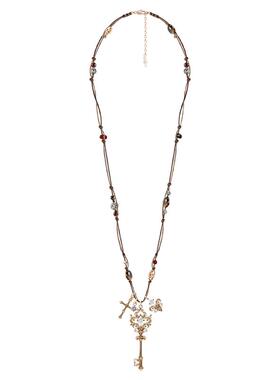 MASW麻秀复古浮雕编绳钥匙毛衣链