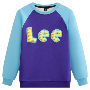 lee kids儿童秋冬圆领套头卫衣潮流男童女童加绒加厚保暖长袖上衣