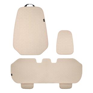 汽车坐垫四季通用透气座垫亚麻车垫座套单片后排夏季通风座椅垫套