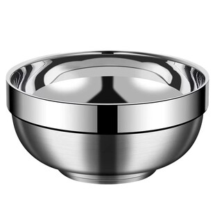 泡面碗不锈钢碗304食品级家用加厚双层隔热饭碗201儿童汤碗大碗