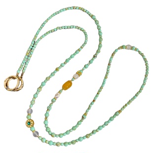 天然碧玺手机链新中式斜挎可背串珠背带链条绿松石挂链轻奢国潮长款链子女精致国风高级双扣挂绳挂件包挂饰壳