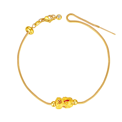 情侣转运珠足金貔貅手链