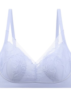 安莉芳旗下E-BRA新品蕾丝兔耳朵单层围文胸女士无钢圈内衣KB00318