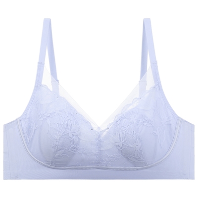 安莉芳旗下E-BRA新品蕾丝兔耳朵单层围文胸女士无钢圈内衣KB00318