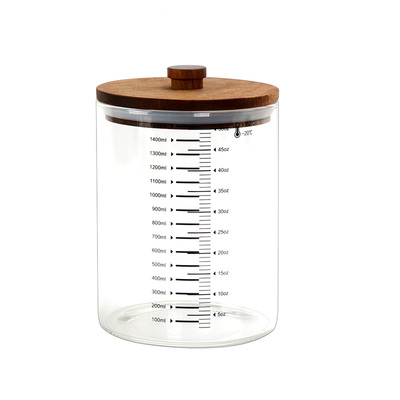 带刻度耐高温高硼硅玻璃罐鲁邦种天然酵母酵种培养皿发酵罐1.5L