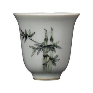 钟家窑手绘主人杯茶杯陶瓷小号品茗功夫单杯仿古青釉梅兰竹菊气窑