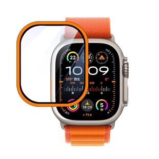 适用Apple Watch Ultra保护膜苹果watch ultra3代手表钢化膜防窥iWatch 49MM表盘全包边框ultra2合金金属表膜