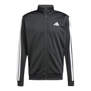 【自营】adidas 男品牌Logo条纹拉链复古立领长袖夹克外套 JI8816