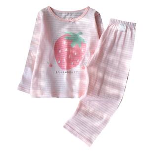 女童睡衣春秋款纯棉家居服套装儿童竹节棉女孩空调服夏季薄款A类