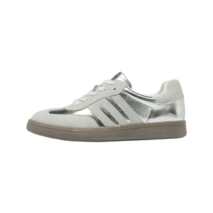 达芙妮银色德训鞋女春季女鞋2026新款板鞋厚底运动鞋子阿百搭甘鞋